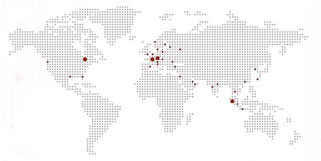 Illustration d'une carte monde avec les pays où viZaar est présent