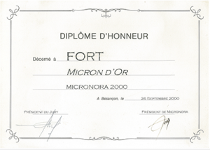 Photo du Diplome d'honneur - Fort - Le Micron d'Or