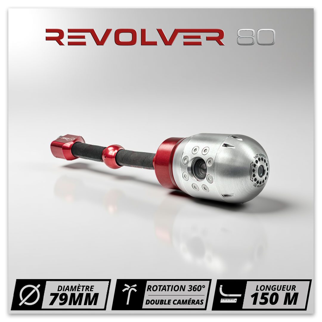 Caméra d’inspection REVOLVER80 79 mm 150 m avec double caméras et rotation 360 degrés