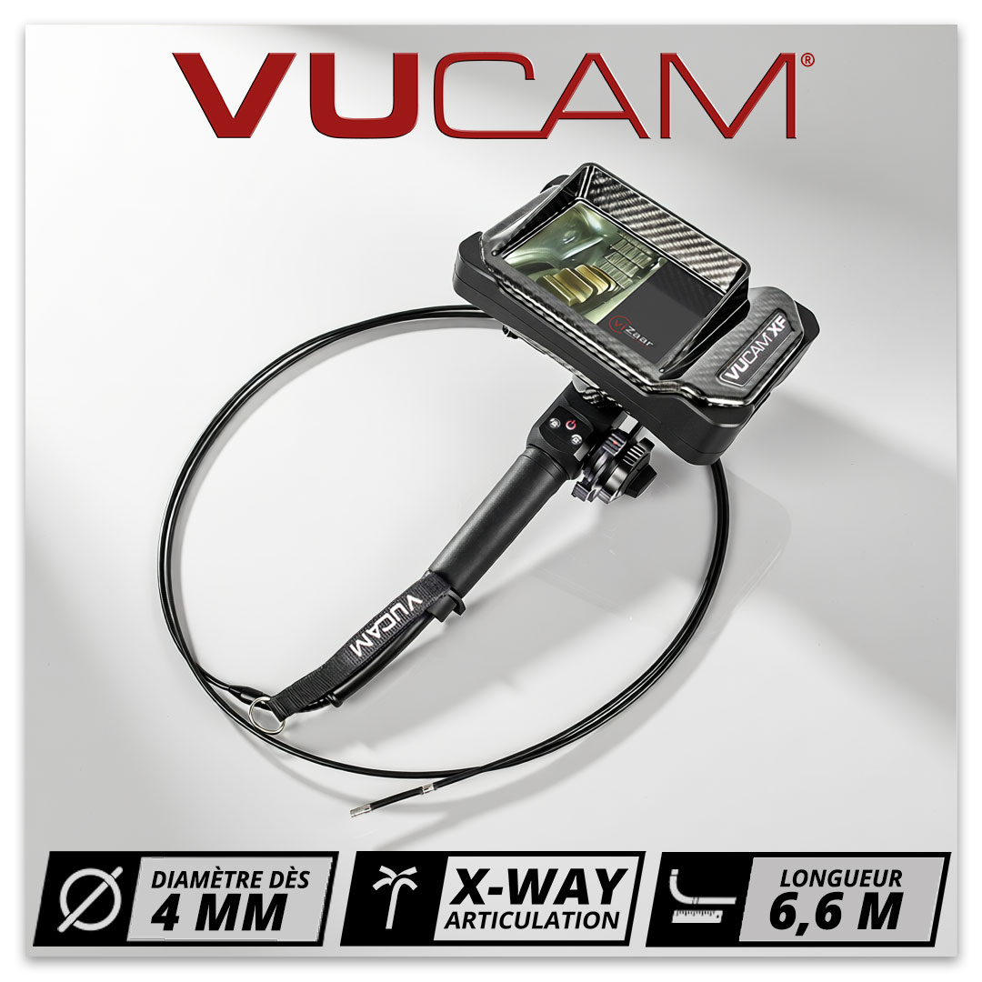 Vidéoscope VUCAM 4 mm 6,6 m avec articulation 4 axes pour inspection industrielle