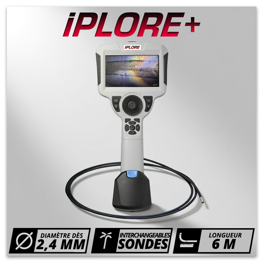 Vidéoscope iPLORE+ 2,4 mm 6 m avec sondes interchangeables pour inspection industrielle